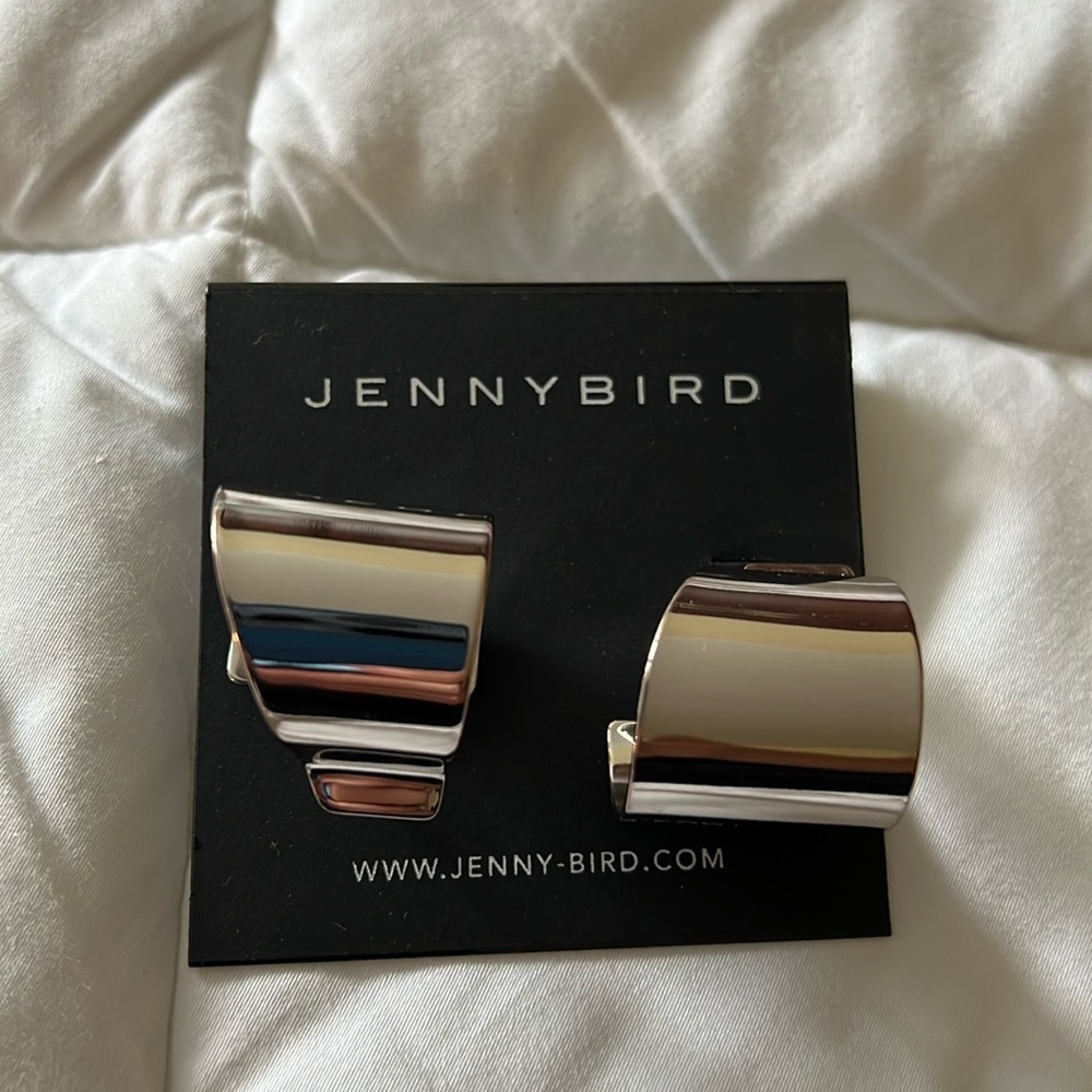 NWT Jenny Bird Silver Dune Hoops